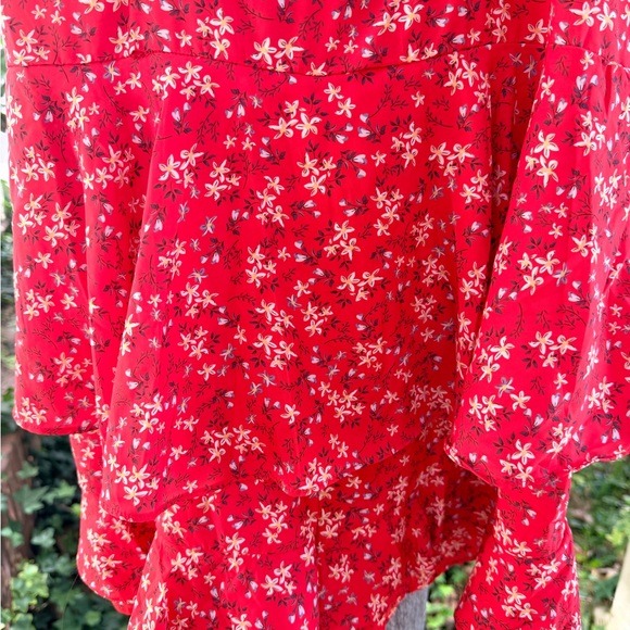 Red Floral Ruffle Romper - Picture 3 of 4